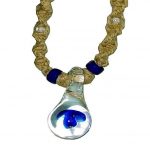hemp necklace blue mushroom